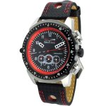 Montre sport homme analogique  quartz bracelet cuir tanche chronographe gto racer couleur - rouge