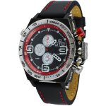 Montre sport homme analogique  quartz bracelet cuir tanche chronographe gto warm up couleur - rouge ...