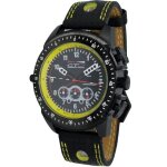 Montre sport homme analogique  quartz gto racer - jaune - etanche - chronographe