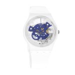 Montre - swatch - time to blue small - bioceramic 34mm - �tanch�it� 30 atm - mixte