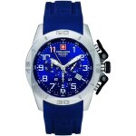Montre - swiss alpine military - sam7063. 9835 - quartz - acier inoxydable - bracelet silicone bleu Montre - swiss alpine military - sam7063. 9835 - quartz - acier inoxydable - bracelet silicone bleu