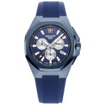 Montre - swiss alpine military - typhoon sam7005. 9895 - quartz - 42 mm - bleu - silicone