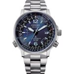 Citizen montre pilot supertitane cb0230 - 81l bleu - eco - drive radiocommand�e 20 atm 425 mm
