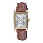 Montre unisexe - casio - ltp - 1234pgl - 7aeg - cuir marron - verre min�ral - bo�tier dor�
