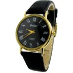 Montre watch femme extra plat blanc cuir noir �l�gant or classique mode cadeau