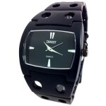 Montre watch femme noir blanc acier trou design original bijoux mode id�e cadeau