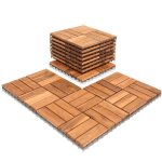 Monucep dalles terrasse acacia 30x30cm 1m� 11 pi�ces clips facile installer espace ext�rieur familial ...