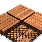 Monucep dalles de terrasse acacia fsc 2m� 22 pi�ces syst�me clips sans outil antid�rapante