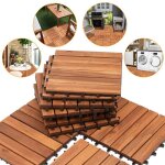 Monucep dalles de terrasse acacia fsc 4m� 44 pi�ces syst�me clips sans outil antid�rapante