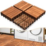 Monucep dalles de terrasse acacia fsc 5m� 55 pi�ces syst�me clips sans outil antid�rapante