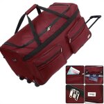 Monzana sac de voyage xxl rouge  roulettes trolley 160l sac de sport poigne tlescopique 3 roues verrouillab ...