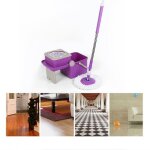 Mop balai serpill�re rotatif avec seau et poign�e pliables avec des serpill�res en microfibre de rechange ...