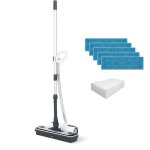 Moppy white premium balai vapeur sans fil 1500w r�servoir 07 l 25 serpill�res incluses tous sols et surfaces ...