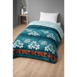 Mortreux couette chaude 140x200 sp�cial hiver - microfibre imprim�e v�g�tal / plumes vert - 1 personne ...