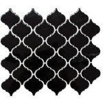 Mosaque - florentine - mos13 - 2bg - cramique noir brillant - parement mural - 007 m