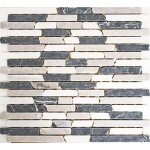 Mosa�que marbre pierre naturelle beige gris noir brick composite baguettes miroir mosa�que brique murale ...