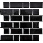 Mosa�que - mosani - m�tro carrelage noir - c�ramique - int�rieur - 1 plaquette