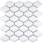Mosaque rtro 3d carreau cramique diamant metro blanc brillant carrelage cuisine mos13md - 0101