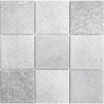 Mosaque rtro vintage mur cramique aspect ciment gris mix carrelage cuisine - mos22 - cello