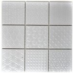 Mosaque rtro vintage mur cramique blanc structure carreau salle de bain carrelage mural - mos22b - ...