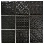 Mosa�que r�tro vintage mur c�ramique noir structure mur salle de bain cuisine wc rev�tement - mos22b ...