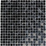 Mosaque en verre carreaux noir filet carrelage mural credence cuisine salle de bain 30 x 30 cm