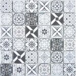 Mosaïque de verre - crystal retro - blanc - carré 48x48x8 - mos63 - 0103 Mosaïque de verre - crystal retro - blanc - carré 48x48x8 - mos63 - 0103