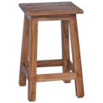 Mothinessto - tabouret naturel 30 x 30 x 47 cm bois dacajou
