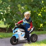Mothinessto3140 - porteur enfants moto de course effets musicaux et lumineux coffre rangement bleu blanc ...