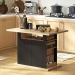 Mothinessto4990 - table � manger ilot central cuisine avec grand plan de travail 4 - 6 personnes placard ...