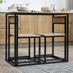 Mothinessto715 - ensemble table et chaises de salle � manger set de 1 table + 2 chaises encastrables ...