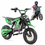 Moto �lectrique pour enfants a14 vert 500w 3 vitesses 8 - 27km / h pneus 14?? tout - terrain autonomie ...