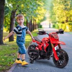 Moto �lectrique pour enfants batterie 6v stabilisateurs klaxon bruit de d�marrage 3 - 8 ans rouge
