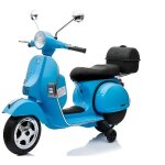 Moto �lectrique pour enfant vespa officiel 12v licence piaggio bleu - ataa cars - 2 roues - batterie ...