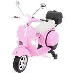 Moto �lectrique pour enfant vespa officielle 12v avec batterie - licence piaggio rose