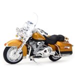 Moto harley - davidson 1:18 flhr road king jaune - v�hicule moul� - collection jouet