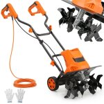 Motobineuse �lectrique - motoculteur - outsunny - pliable 1500w 6 lames 65mn largeur 40cm profondeur ...