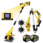 Motobineuse �lectrique sans fil - mellwin - mellwin motoculteur 21v - largeur 22 cm - profondeur 16 cm ...
