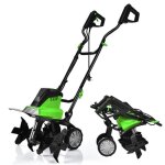 Motobineuse motoculteur 1500w costway - largeur 43cmprofondeur 22cm - 2 roues r�glables - bouclier - ...