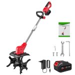 Motoculteur �lectrique - 1 batterie - 21v motoculteur �lectrique sans fil - largeur coupe 30cm - profondeur ...