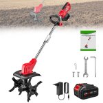 Motoculteur �lectrique 550 w vitesse de 350 tr / min avec 4 lames kit de jardinage 2 en 1 (rouge)