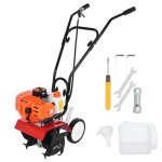 Flasidu motoculteur � essence 2 temps 52cc 9000r / min 3hp / 1. 65kw 4 lames 1. 2l largeur de travail ...