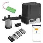 Motorisation connecte avec batterie de secours pour portail coulissant - extel umii - xc500 - max 8m ...