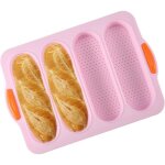 Moule baguette silicone de pain antiadhésif plaque de cuisson moule 4 cavités mini baguette plaque À ... Moule baguette silicone de pain antiadhésif plaque de cuisson moule 4 cavités mini baguette plaque À ...