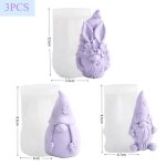 Moule bougie 3pcs moules en silicone 3d gnome moule bougie silicone moule en silicone halloween pour ...