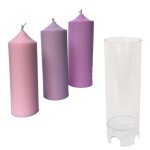 Moule  bougie - non spcifi - gros modle - diamtre 6 cm - hauteur 17 cm - couleur blanche