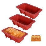 Moule  cake - noname - rectangulaire - silicone anti - adhsif - 3pcs - compatible lave - vaisselle