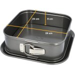 Moule carr  fond amovible - birkmann - easy baking - acier carbone - anti adhsif - 24 x 24 x 8 cm