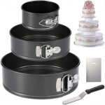 Moule À gàteau rond moule À charnière réglable avec moule gateau amovible spatule À glaçage et lisseur ... Moule À gàteau rond moule À charnière réglable avec moule gateau amovible spatule À glaçage et lisseur ...