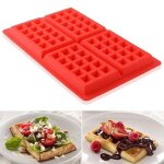 Moule des gaufres outil de cuisson au crêpe silicone #2 rouge Moule des gaufres outil de cuisson au crêpe silicone #2 rouge
